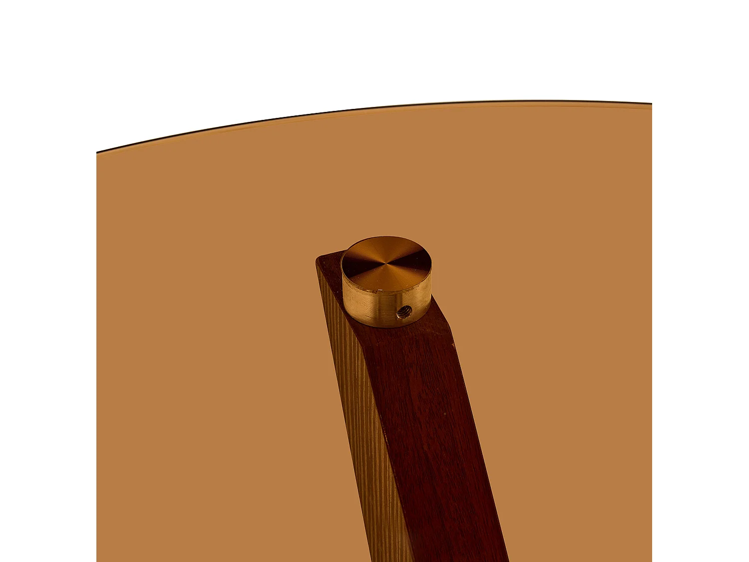Ronde salontafel 80x80x42,2 cm in bruin - Glas en MDF