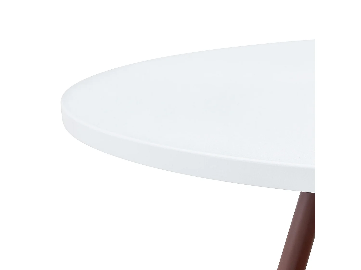 Table à manger ronde 80 cm avec rangement - Blanc et marron
