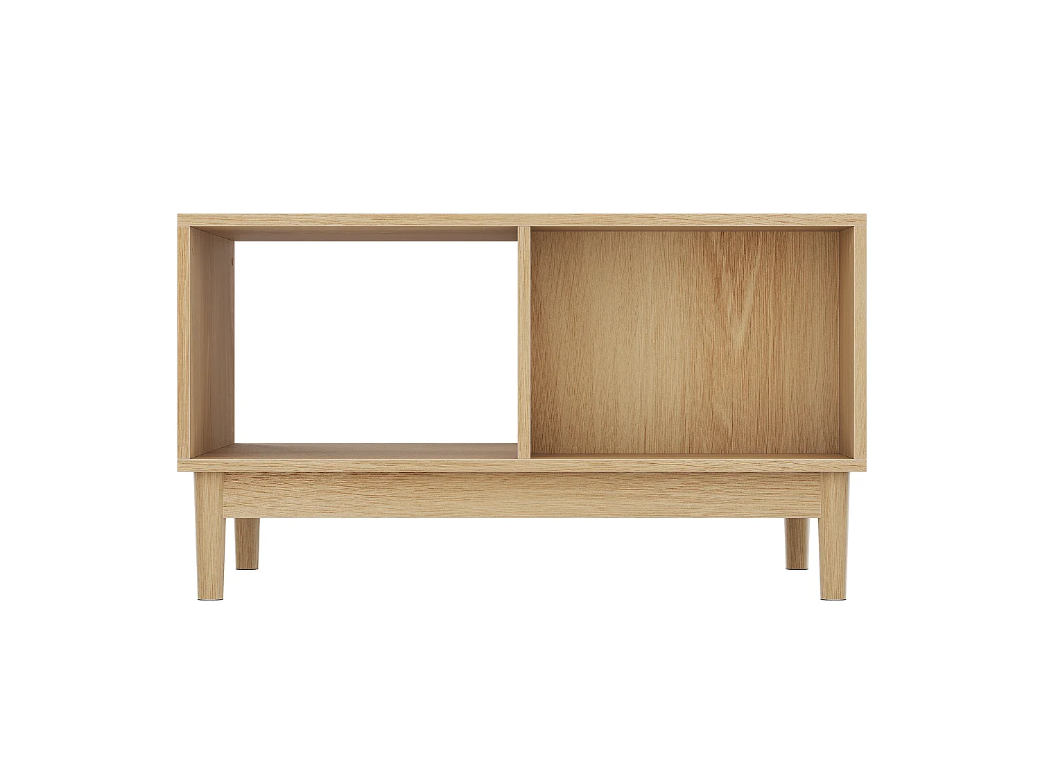Soffbord 80 x 50 x 45 cm med låda - Ljus naturlig finish