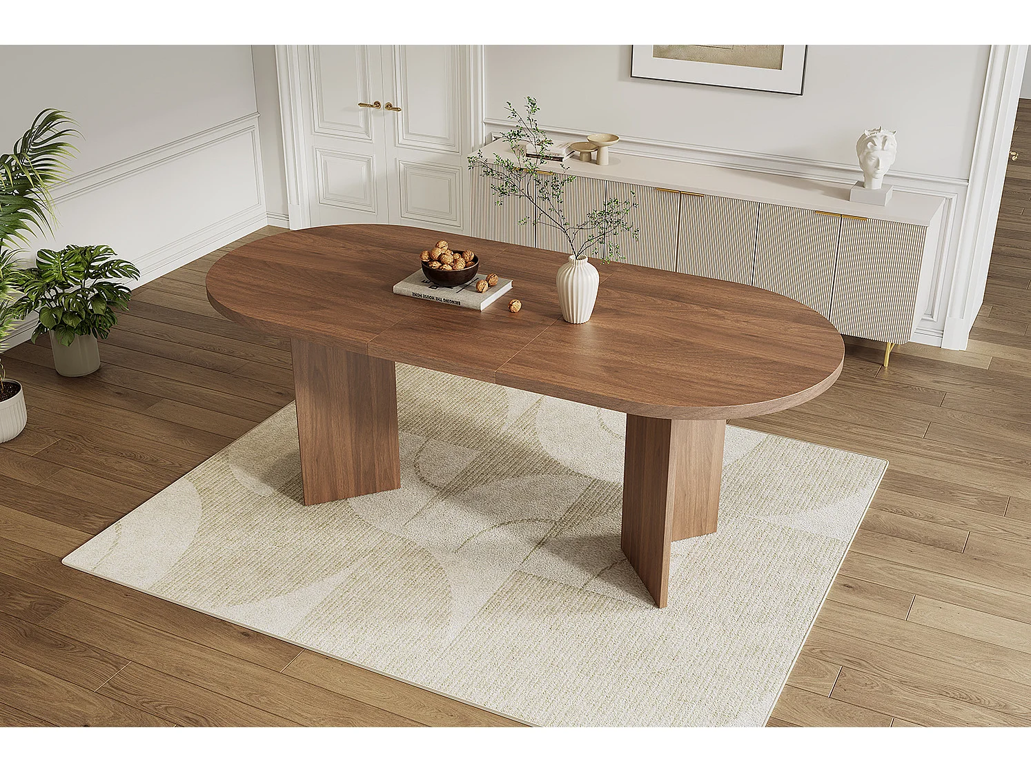 Eettafel 160 x 80 cm voor 6 tot 8 personen - Bruin
