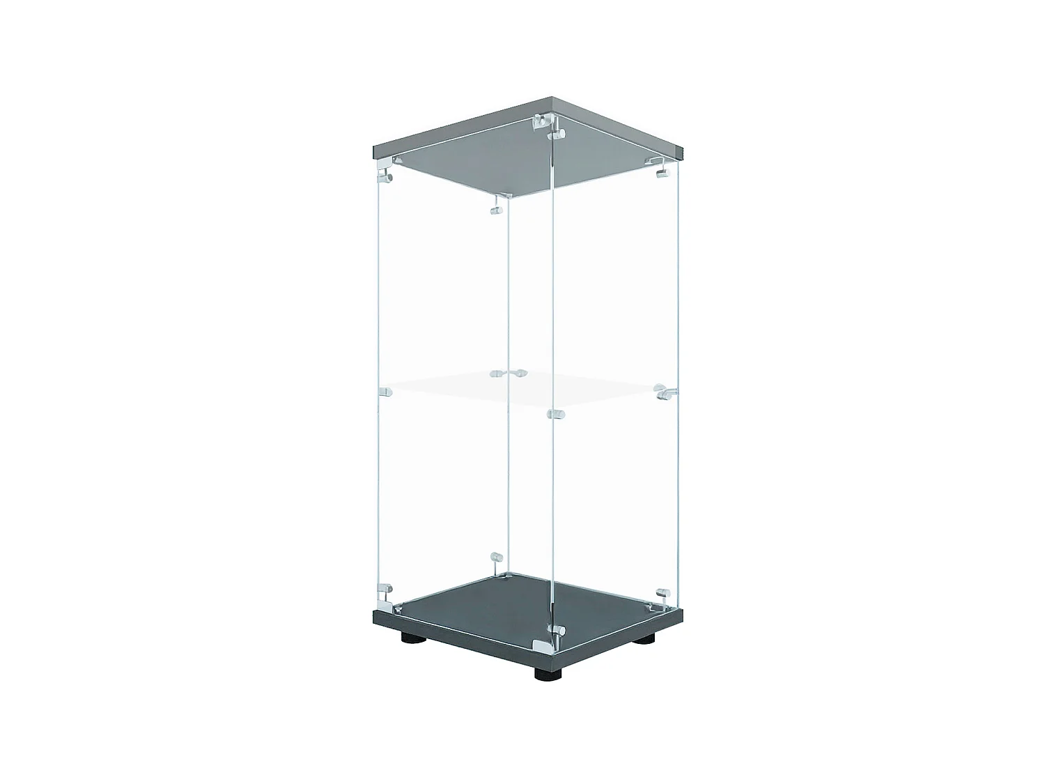 Vitrines en Verre 86x40x36.5 cm, armoires de Rangement Verticales en Verre, Vitrine Verre avec LED, adaptées aux Salons, Chambres, Bureaux, Noir