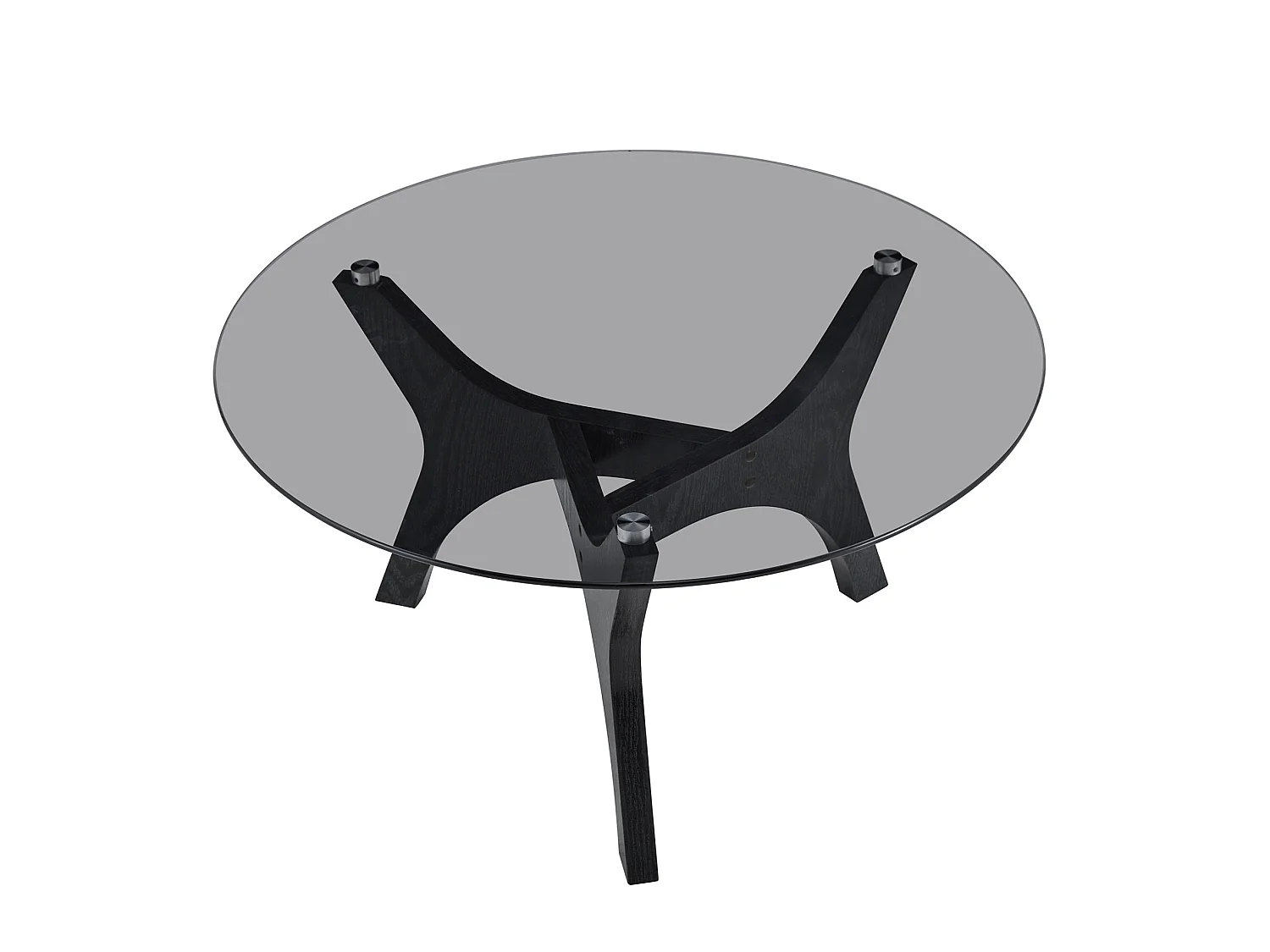 Ronde salontafel 80x80x42,2 cm in zwart - Glas en MDF