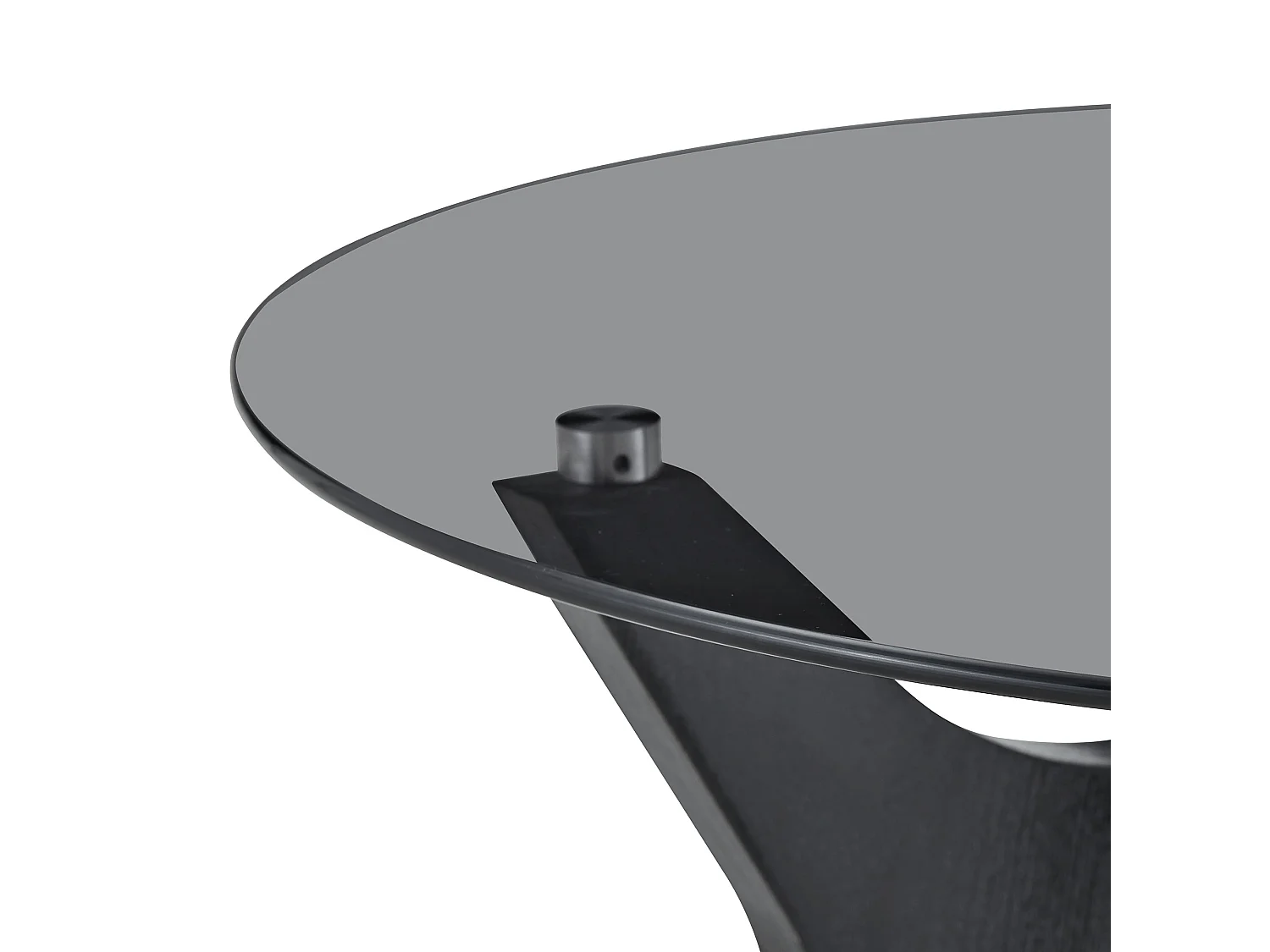 Ronde salontafel 80x80x42,2 cm in zwart - Glas en MDF