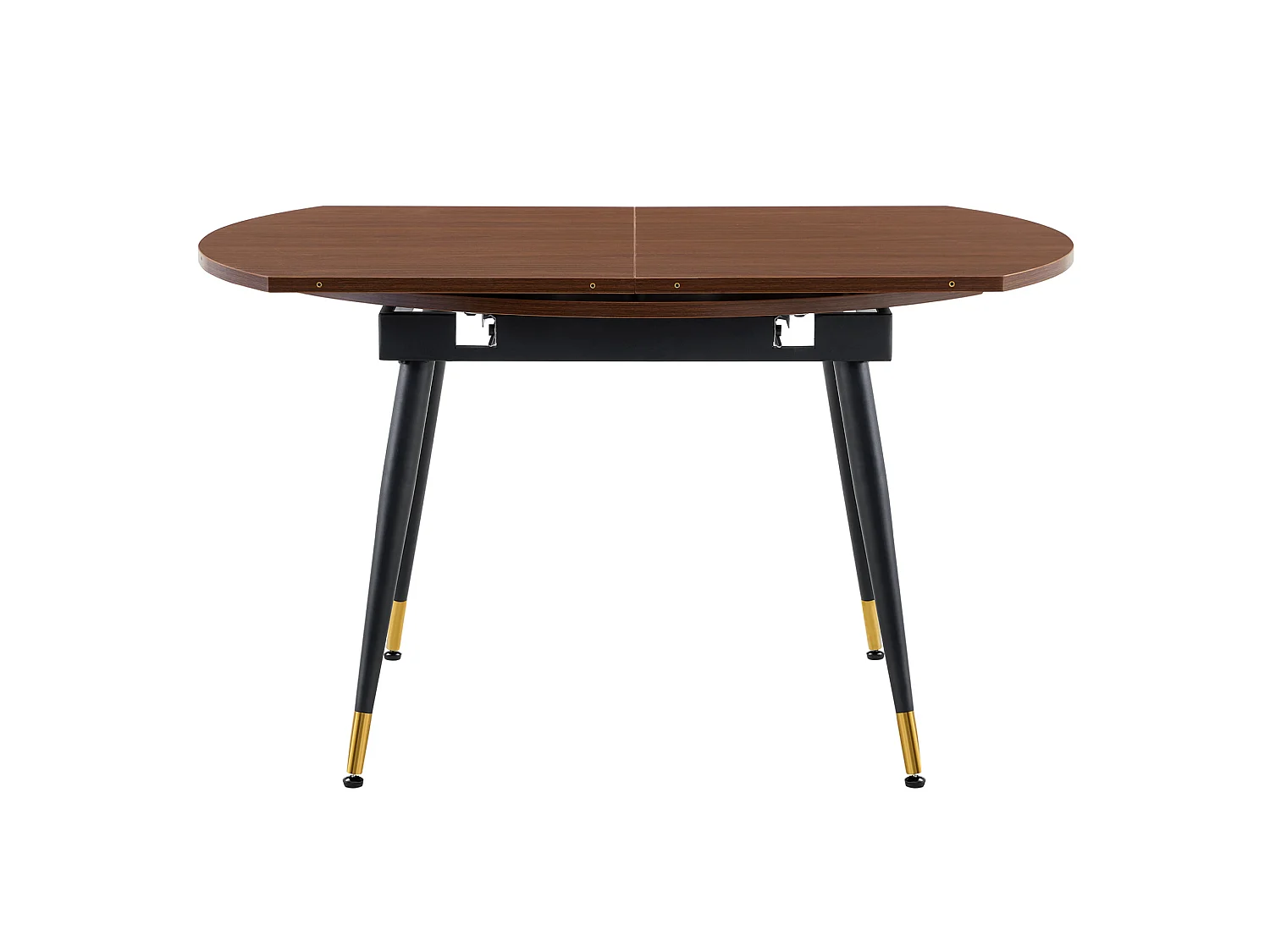 Table à manger extensible 135 x 85 (135) cm avec pieds en métal - Marron
