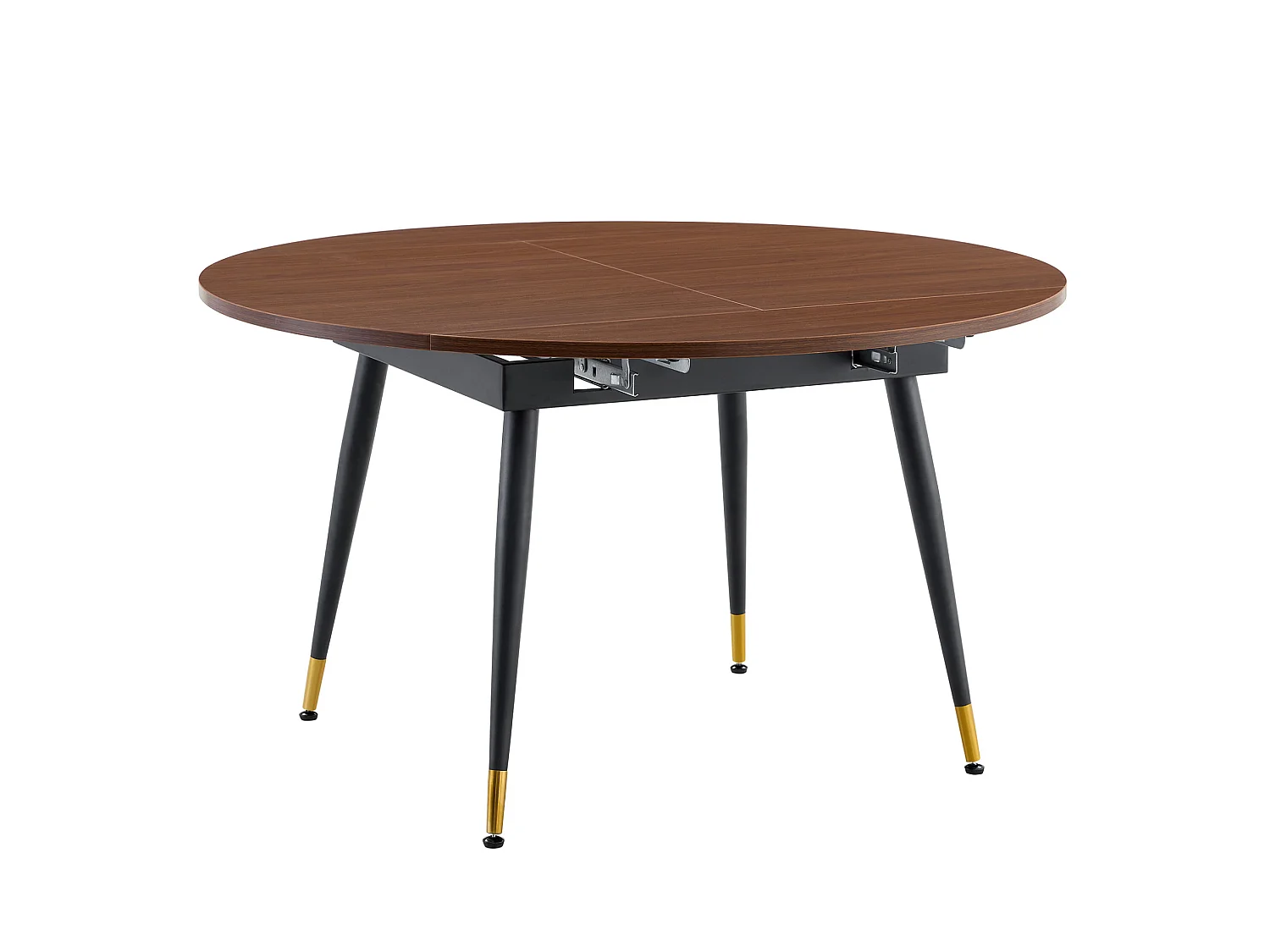 Table à manger extensible 135 x 85 (135) cm avec pieds en métal - Marron