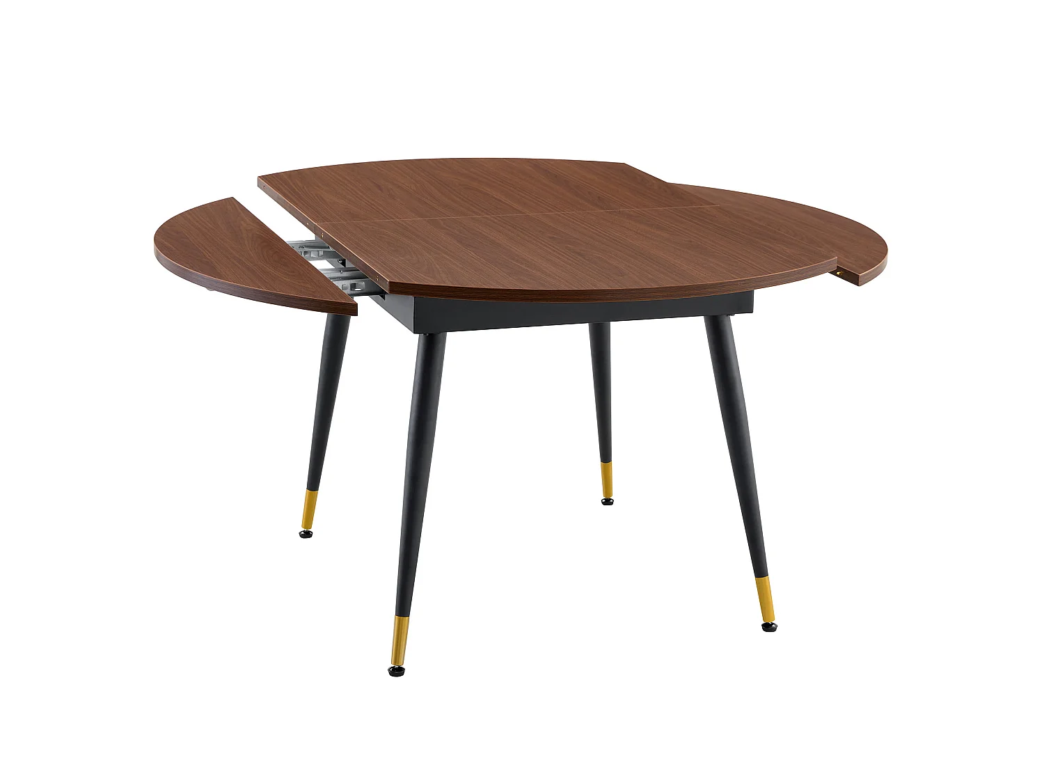 Table à manger extensible 135 x 85 (135) cm avec pieds en métal - Marron