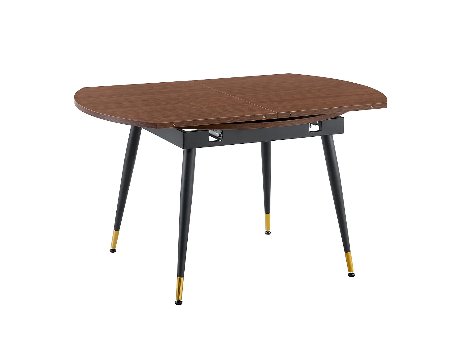 Table à manger extensible 135 x 85 (135) cm avec pieds en métal - Marron
