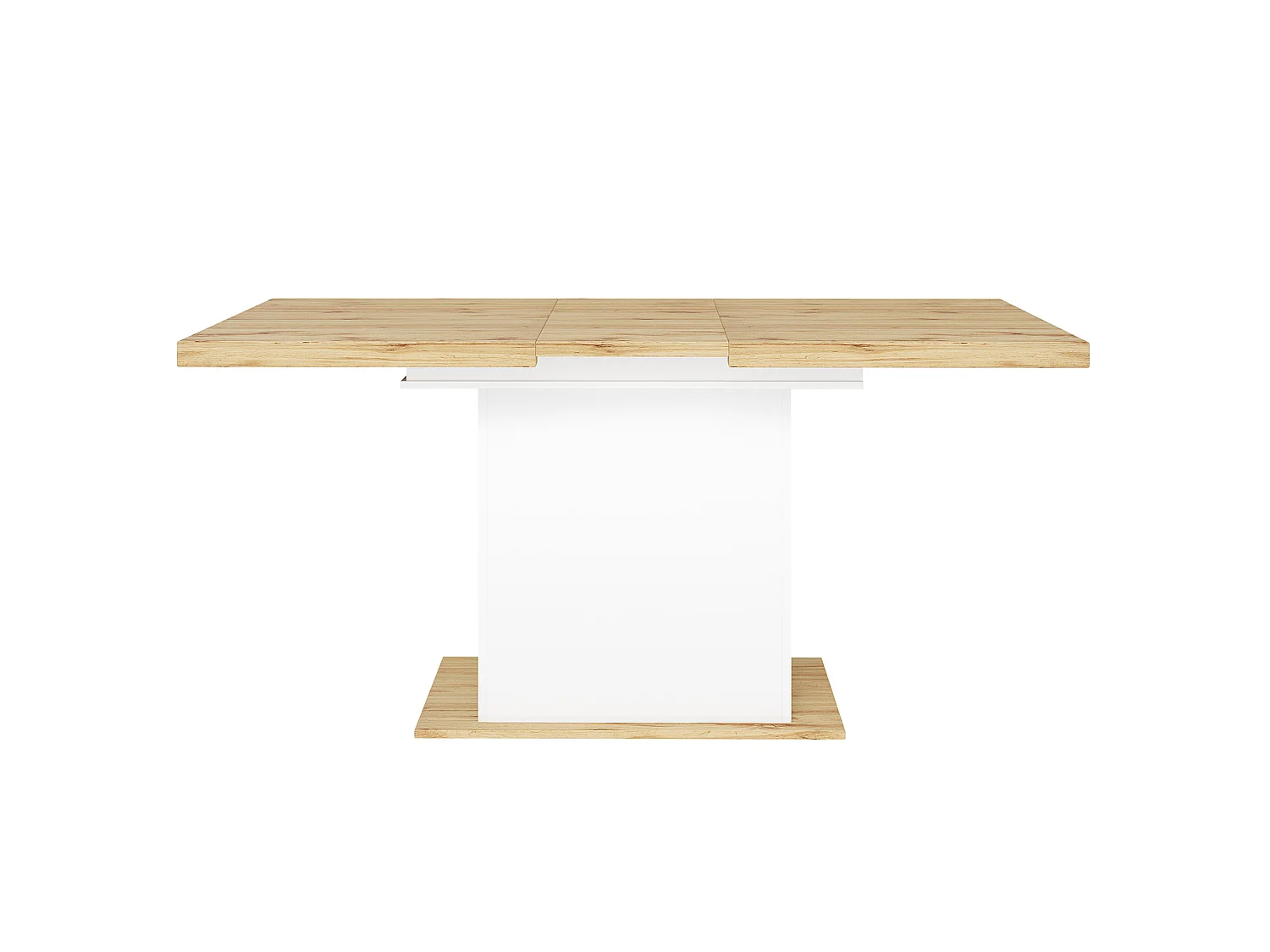 Table à manger extensible 110-140 x 80 cm avec LED et 2 tiroirs - Blanc