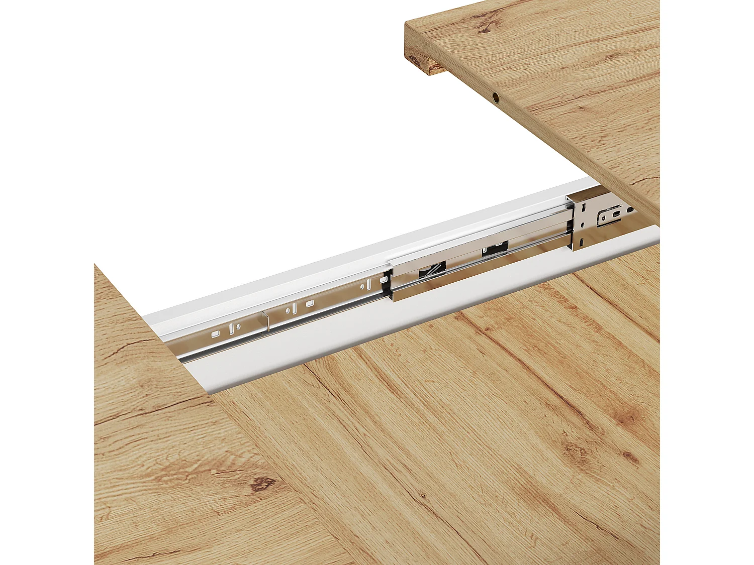 Table à manger extensible 110-140 x 80 cm avec LED et 2 tiroirs - Blanc