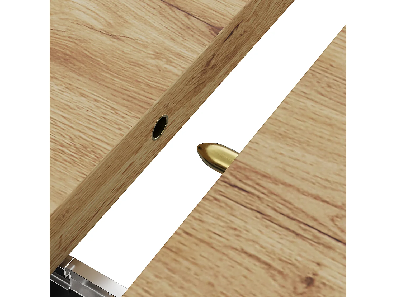 Table à manger extensible 110-140 x 80 cm avec LED et 2 tiroirs - Blanc