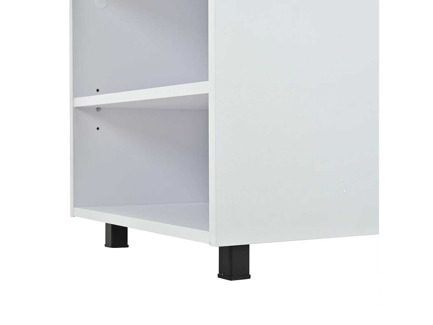 Table basse relevable 50x100 cm avec rangements et LED - Blanc