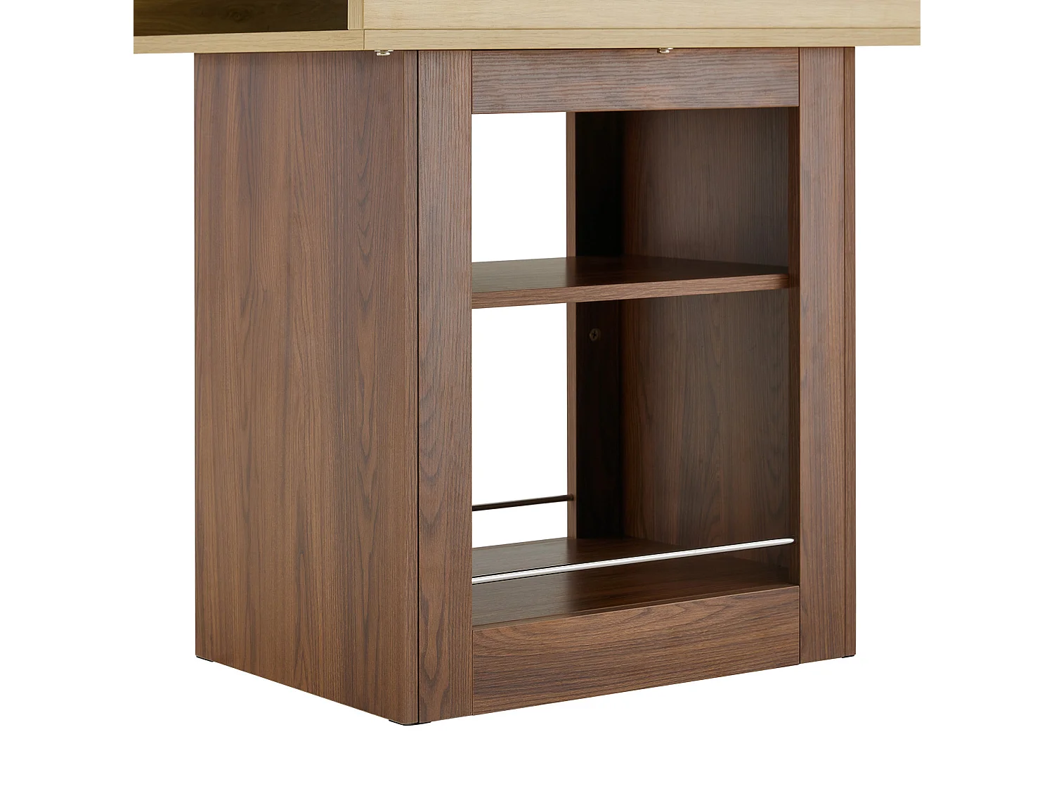Uitschuifbare eettafel 130(160) x 80 cm met plank - Bruin en hout
