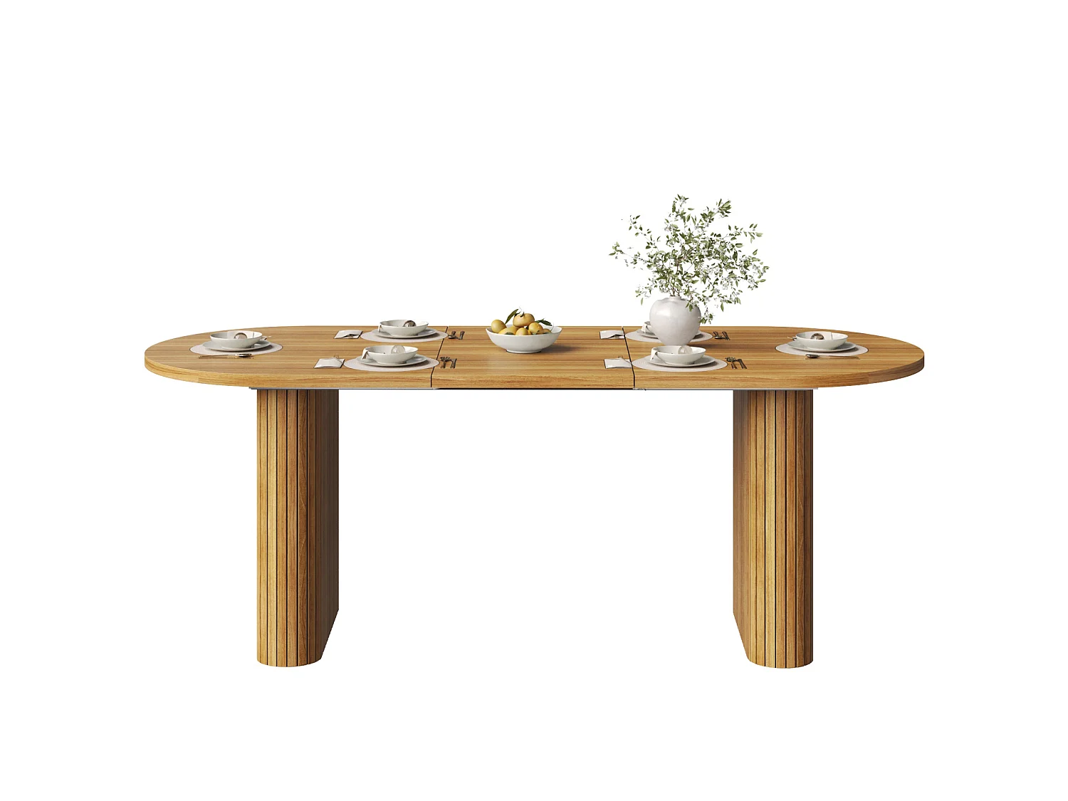Uitschuifbare ovale eettafel 120-160 x 80 cm voor 4-6 personen - Bruin