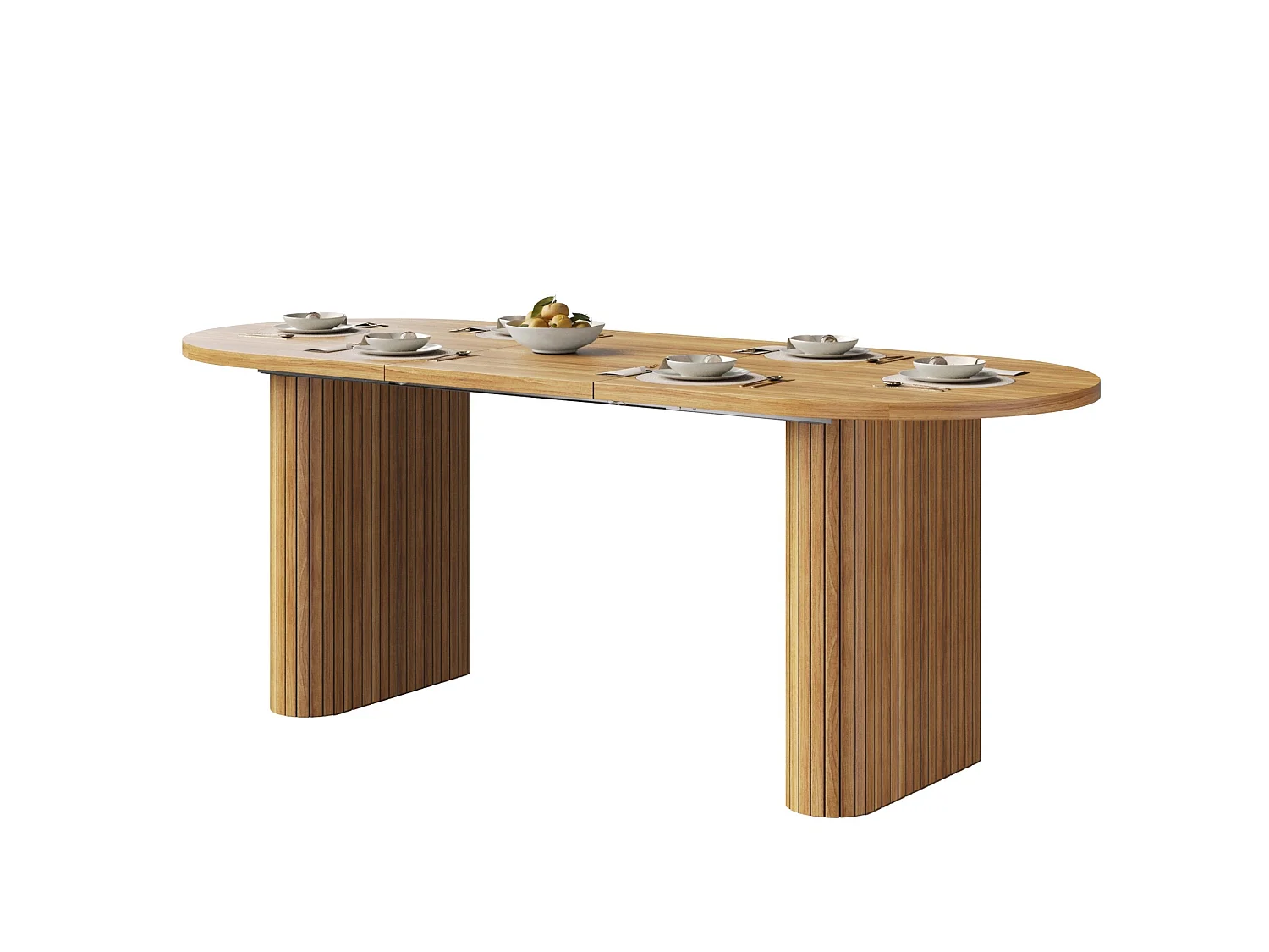 Uitschuifbare ovale eettafel 120-160 x 80 cm voor 4-6 personen - Bruin