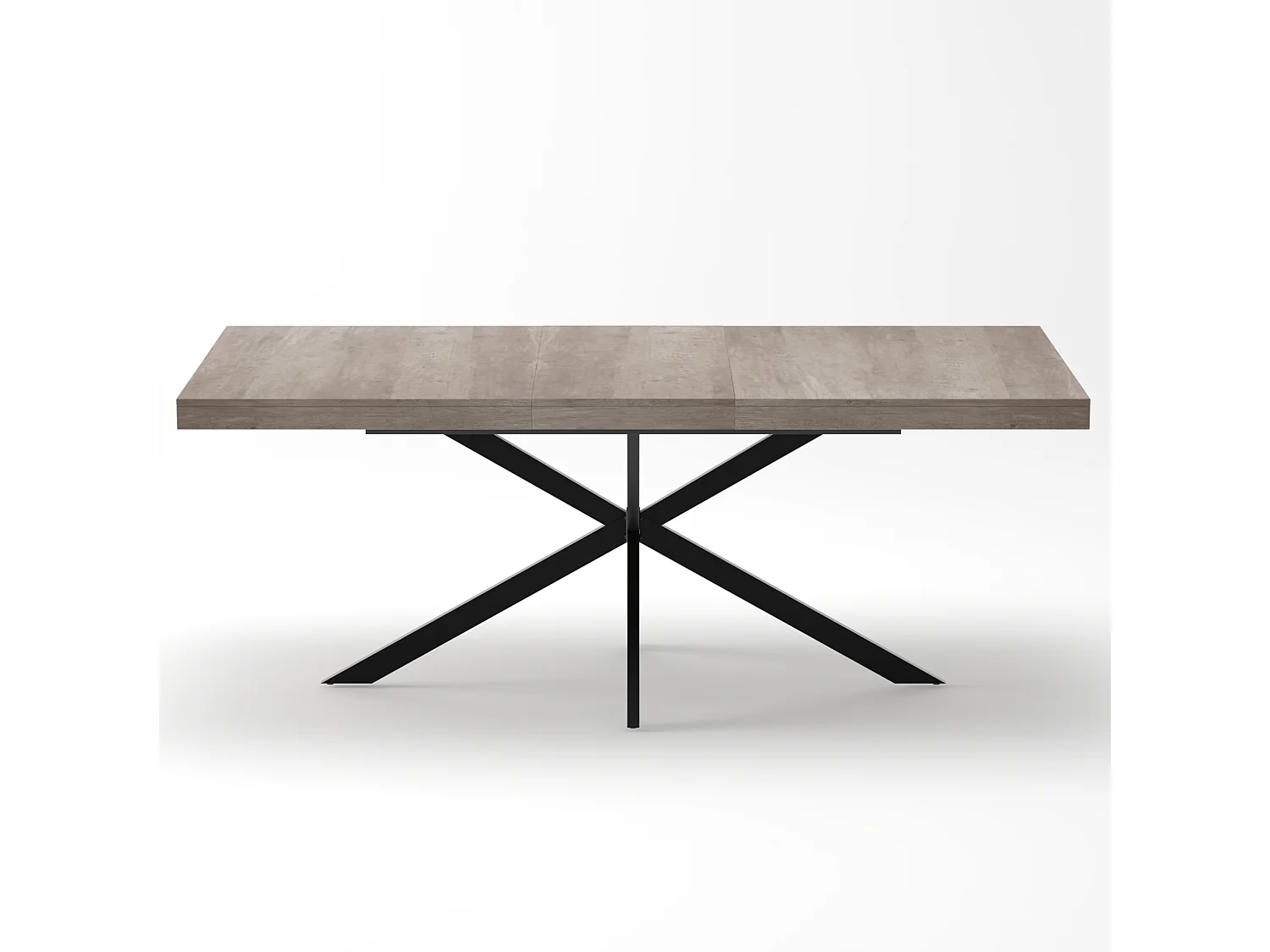 Table à manger extensible 140-180 x 80cm pour 4-6 places - Métal et MDF - Gris