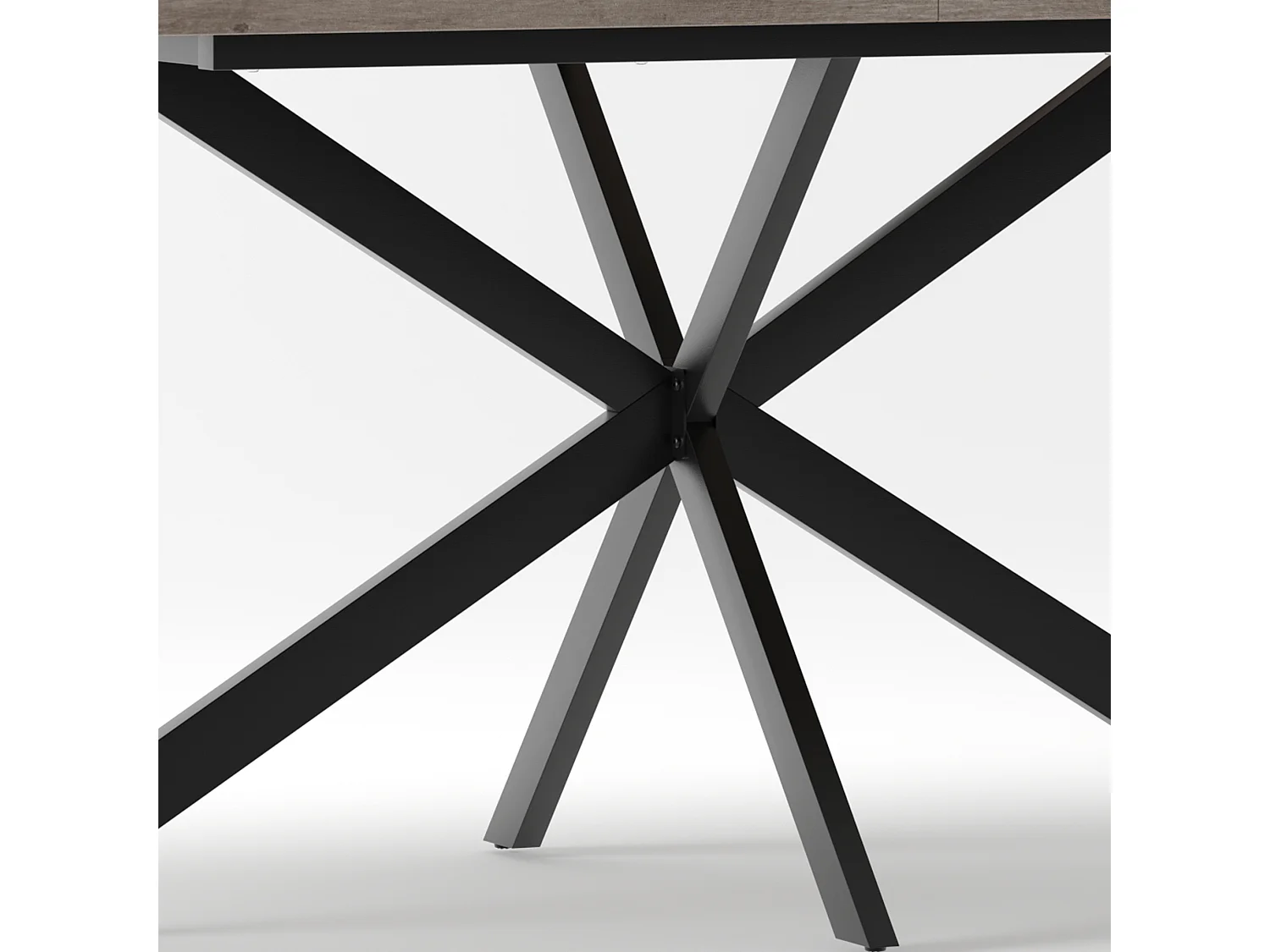 Table à manger extensible 140-180 x 80cm pour 4-6 places - Métal et MDF - Gris