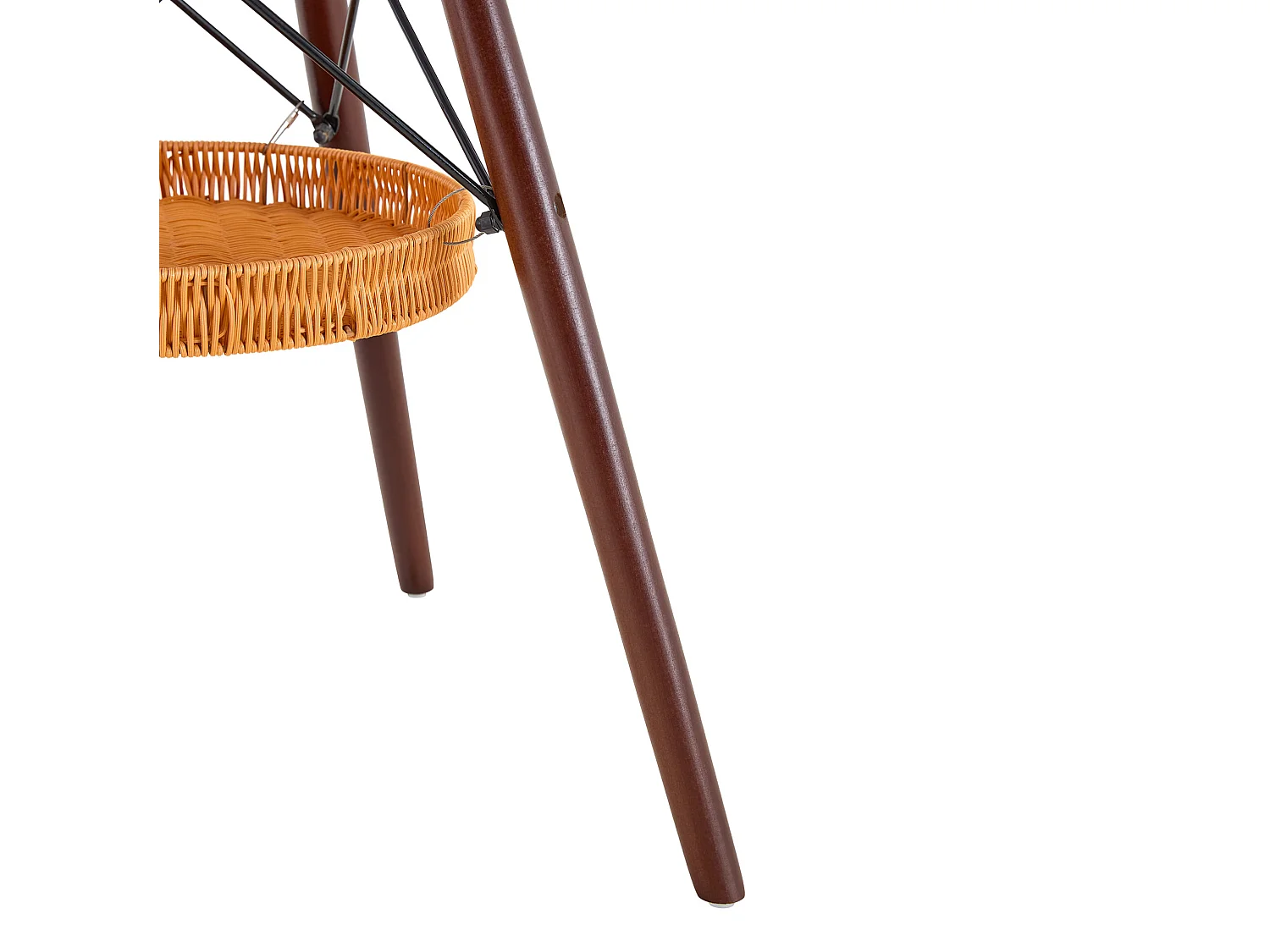 Table à manger ronde 80 cm avec rangement - Noir et marron