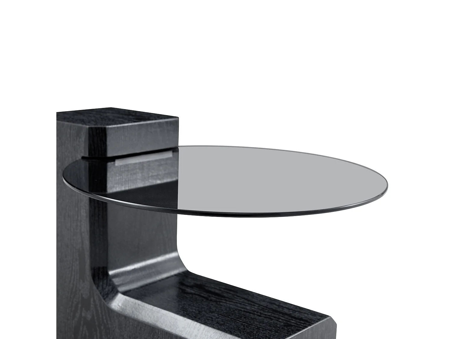 Lot de 2 tables basses rondes gigognes noir - MDF et verre