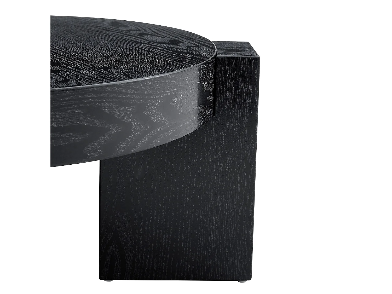 Lot de 2 tables basses rondes gigognes noir - MDF et verre