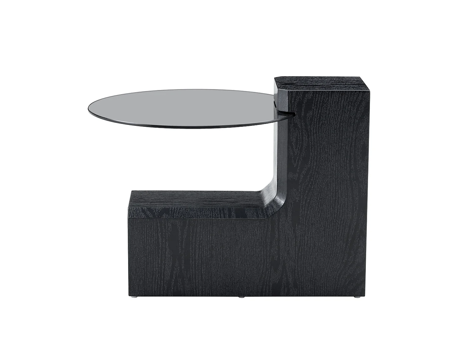 Lot de 2 tables basses rondes gigognes noir - MDF et verre