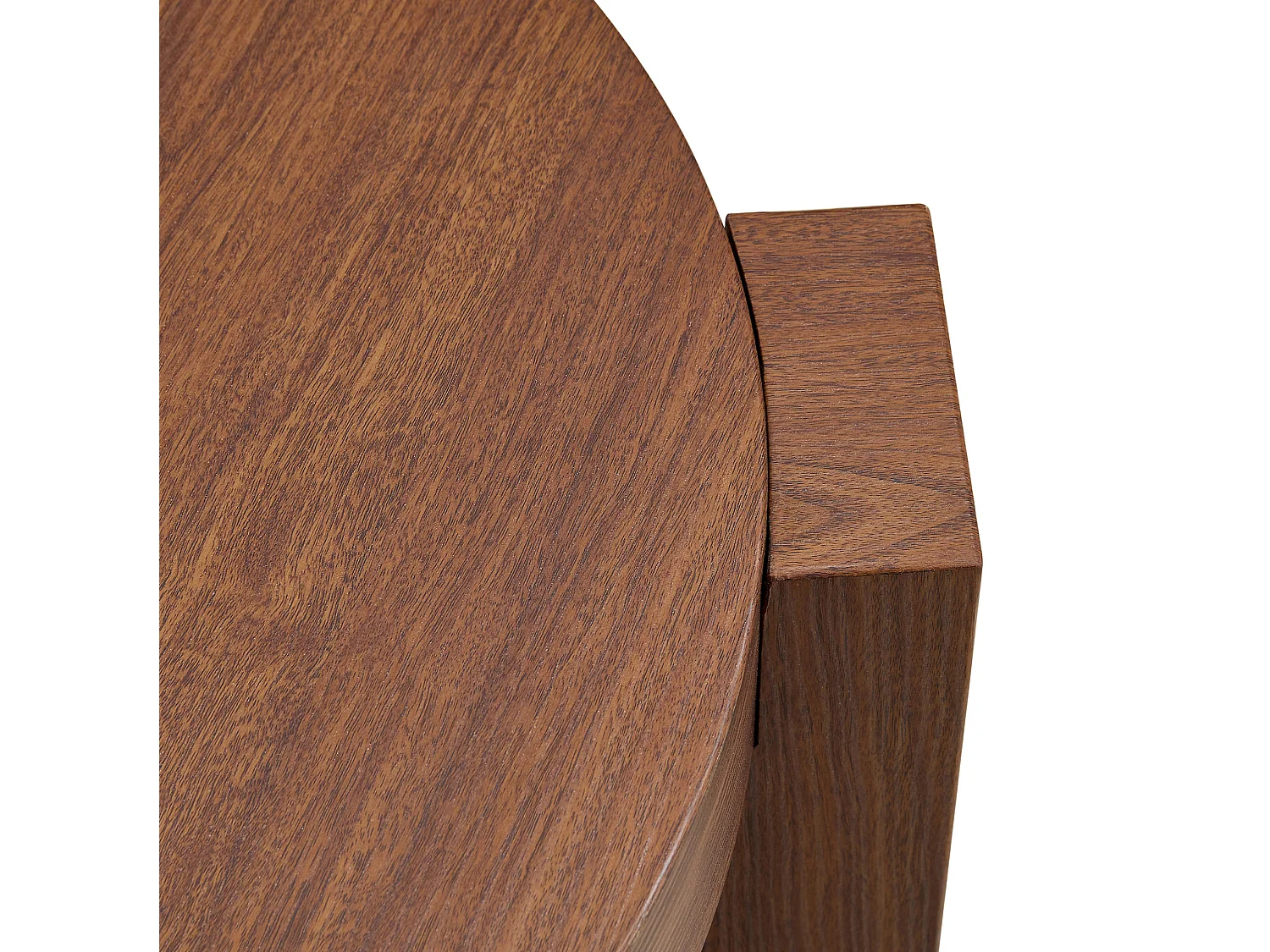 Lot de 2 tables basses rondes gigognes en MDF et verre - Marron