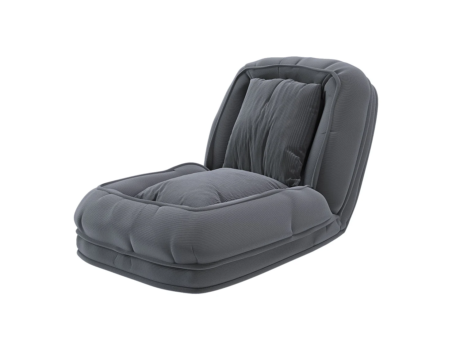 Poltrona ergonómica convertível com 5 posições e 2 almofadas - Tecido cinzento
