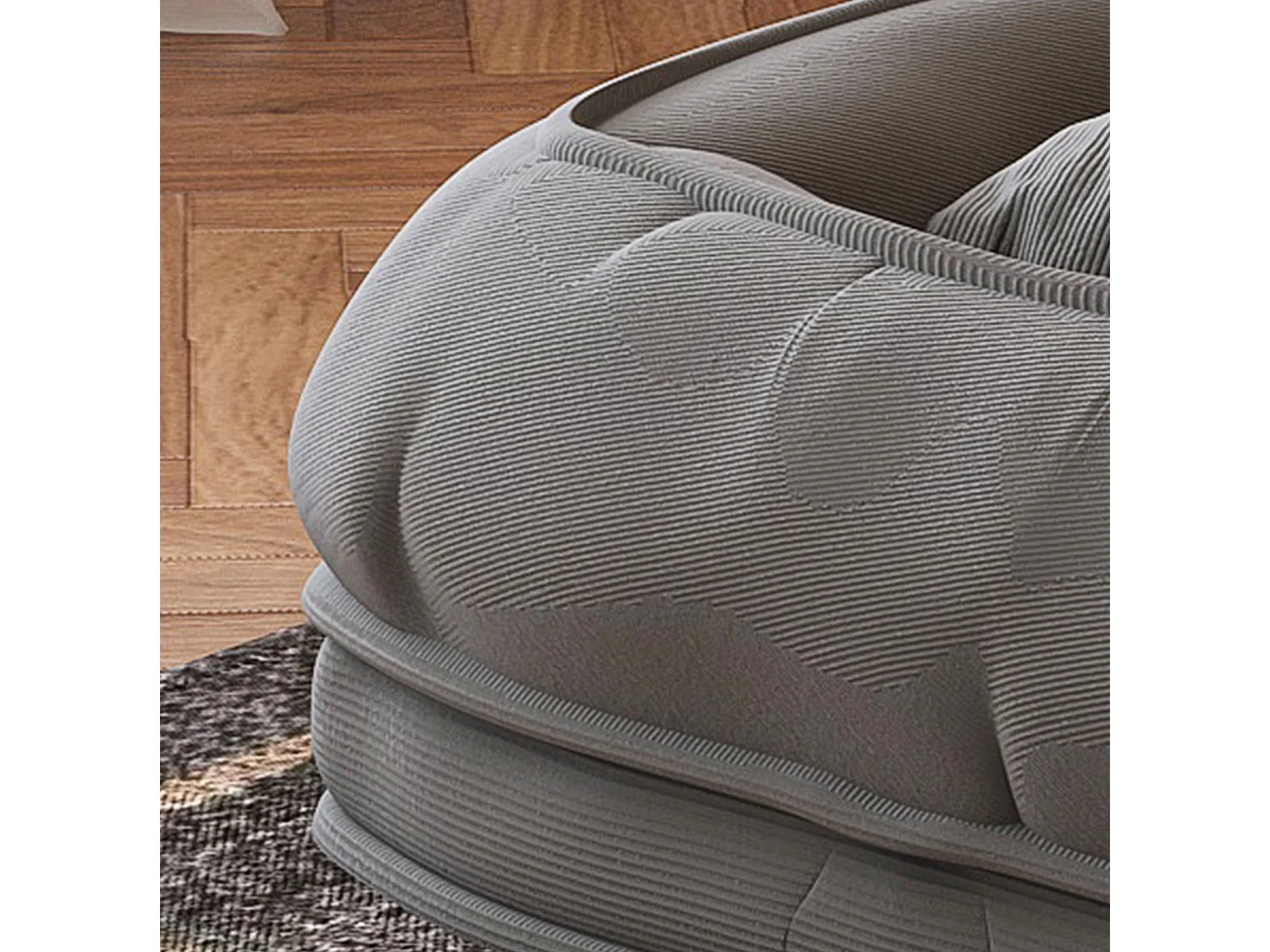 Poltrona ergonómica convertível com 5 posições e 2 almofadas - Tecido cinzento