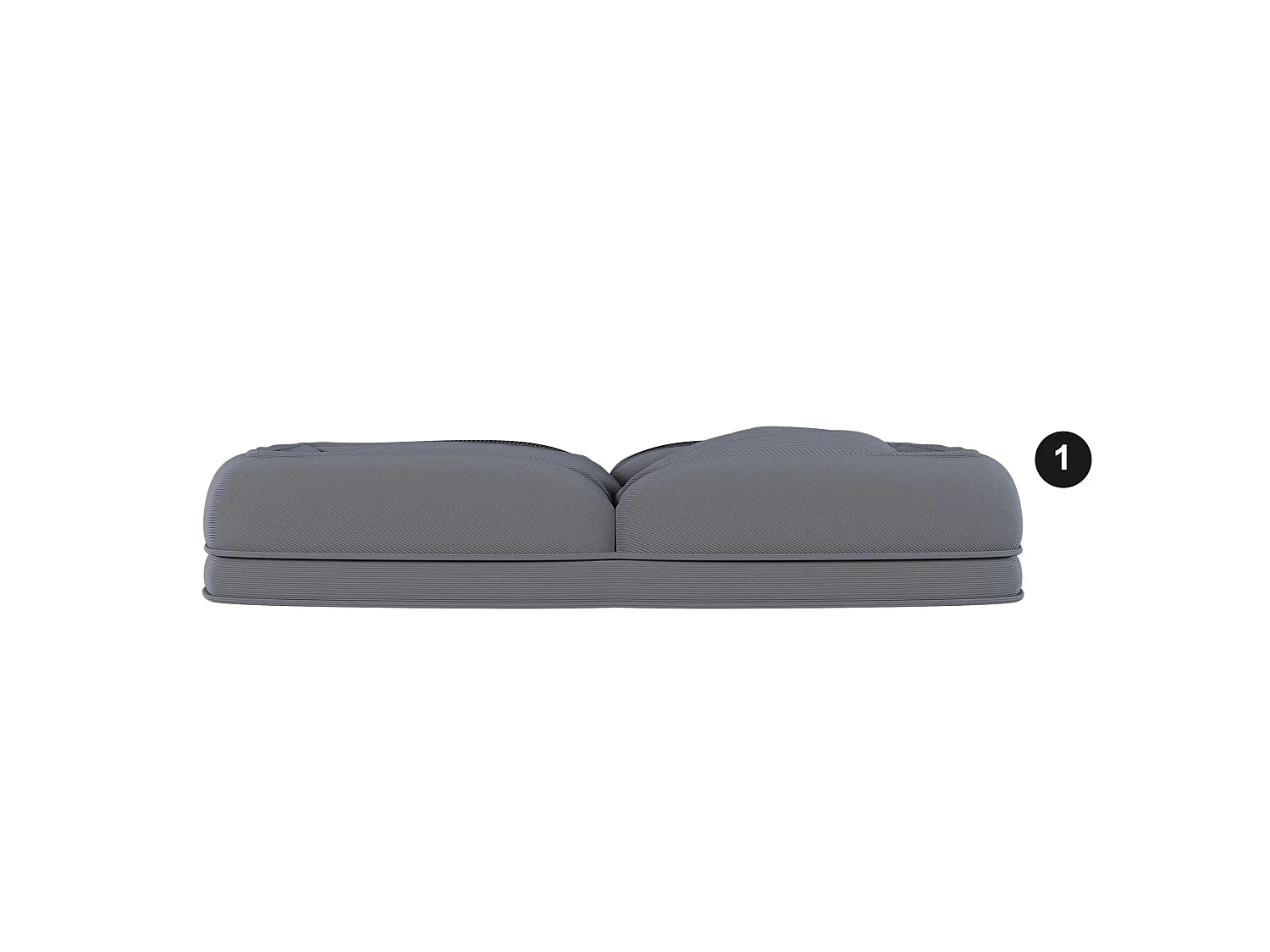 Poltrona ergonómica convertível com 5 posições e 2 almofadas - Tecido cinzento