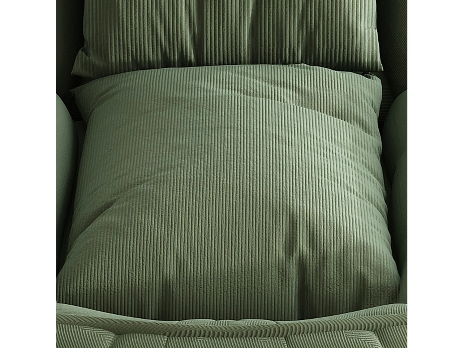 Poltrona ergonómica convertível com 5 posições e 2 almofadas - Tecido verde