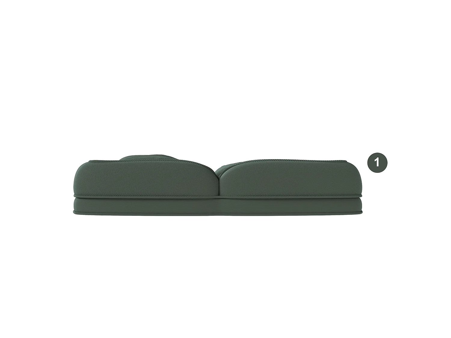 Poltrona ergonómica convertível com 5 posições e 2 almofadas - Tecido verde
