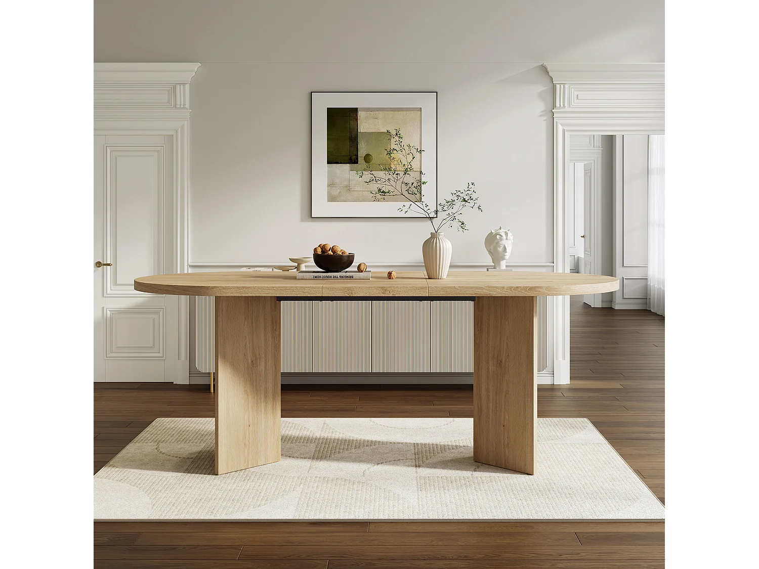 Eettafel 200 x 90 cm voor 6 tot 8 personen - Licht naturel