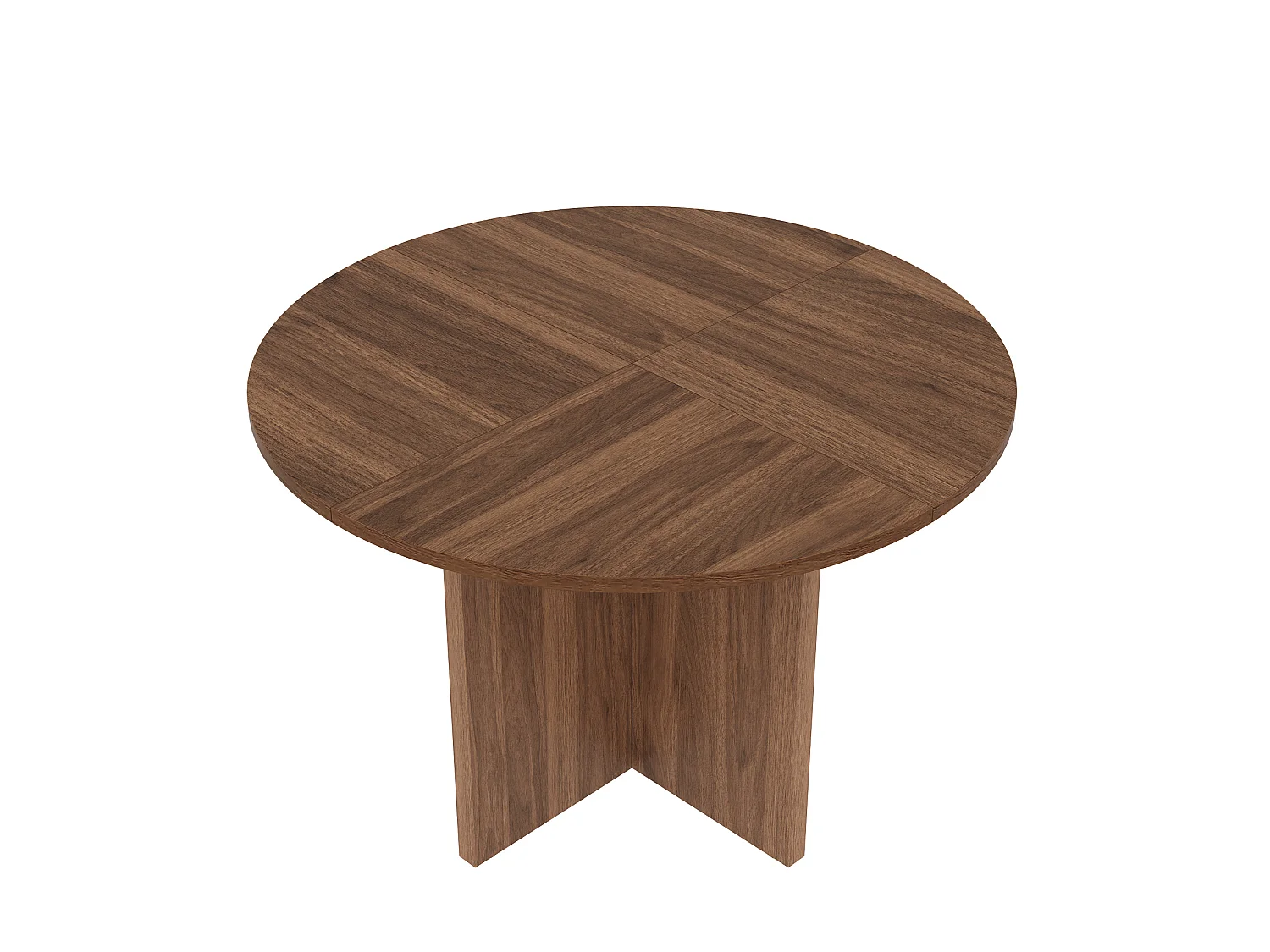 Table à manger ronde 120 x 120 cm pour 4 à 6 personnes - Design classique - Marron