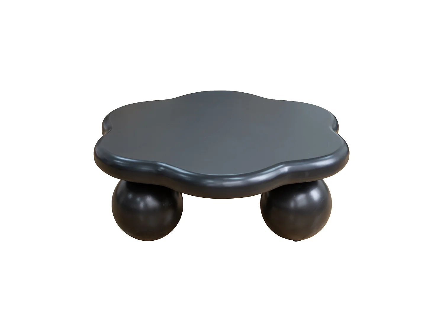 Table basse en forme de nuage 79 cm avec pieds sphériques - Noir