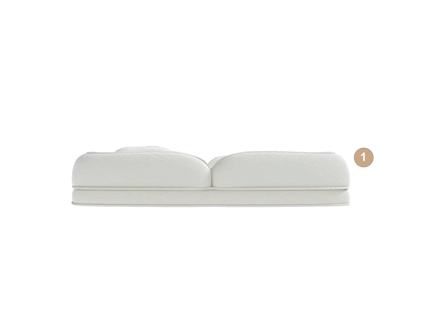 Poltrona ergonómica convertível com 5 posições e 2 almofadas - Tecido branco-creme