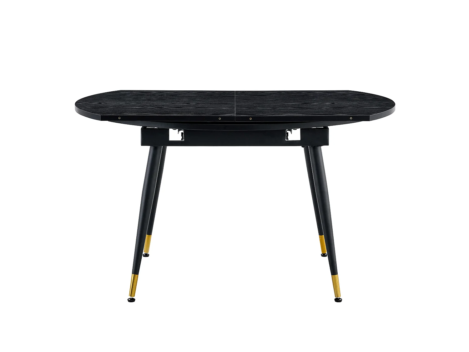 Uitschuifbare eettafel 135 x 85 (135) cm met metalen poten - Zwart
