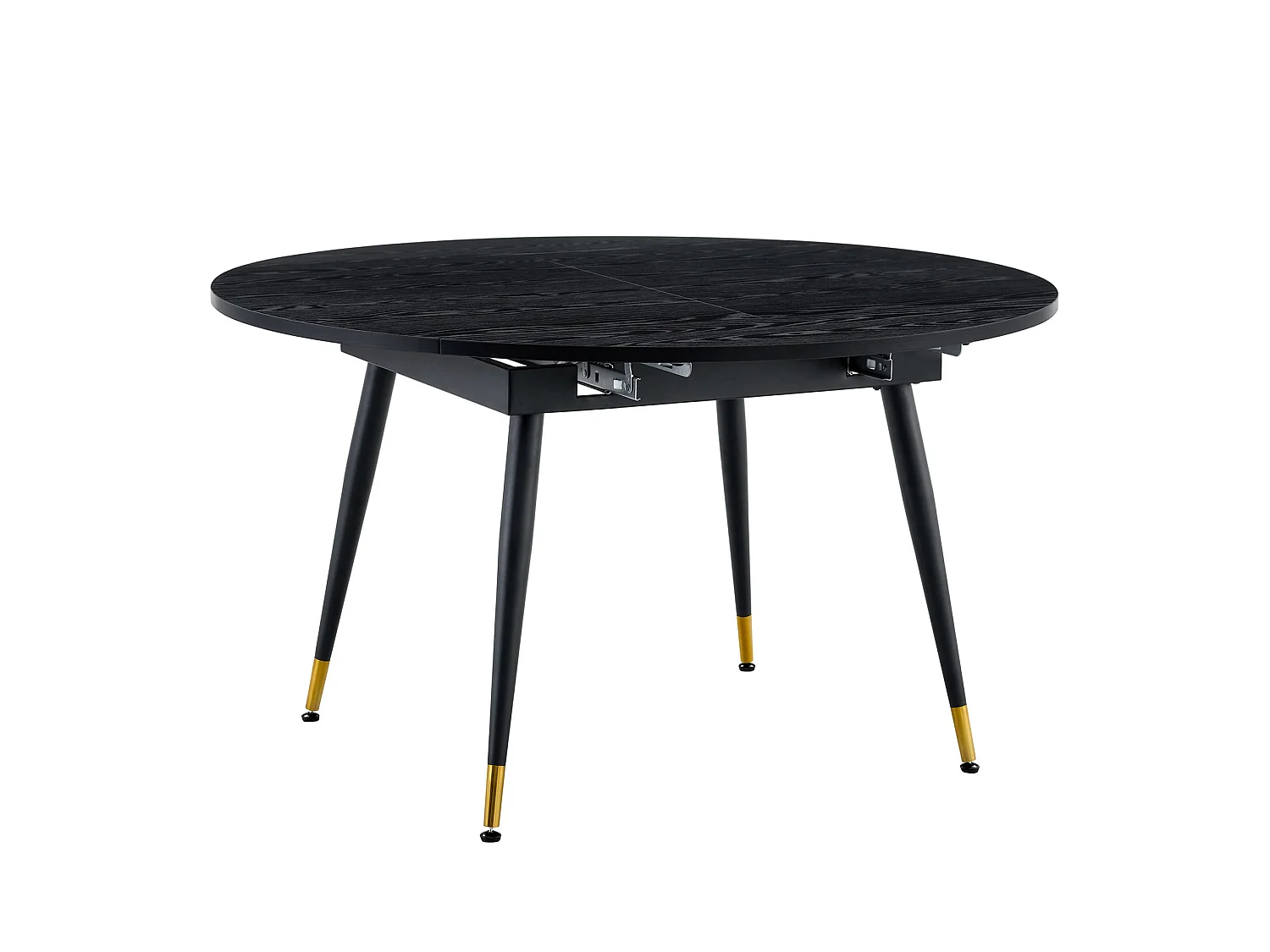 Uitschuifbare eettafel 135 x 85 (135) cm met metalen poten - Zwart
