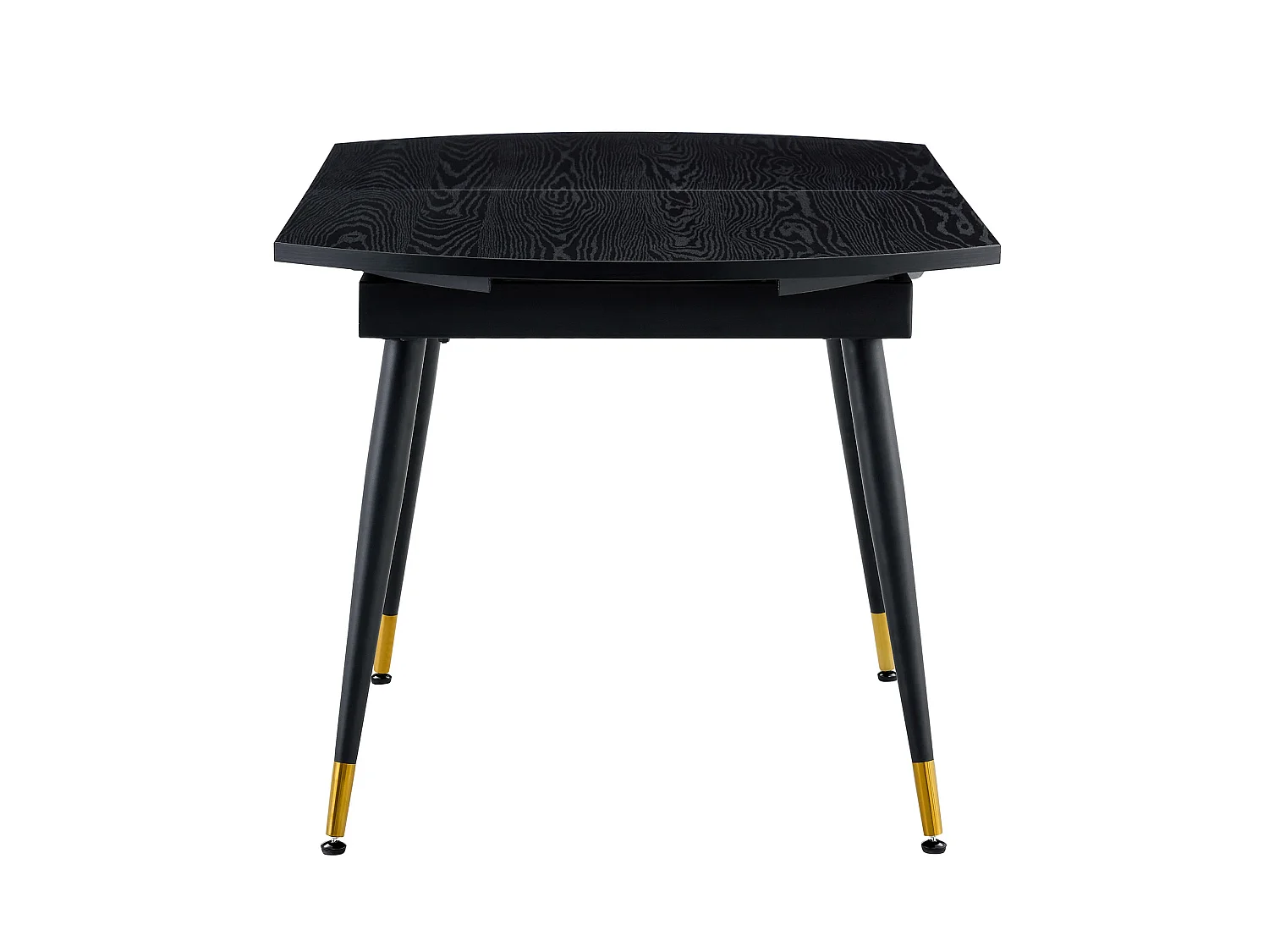 Uitschuifbare eettafel 135 x 85 (135) cm met metalen poten - Zwart