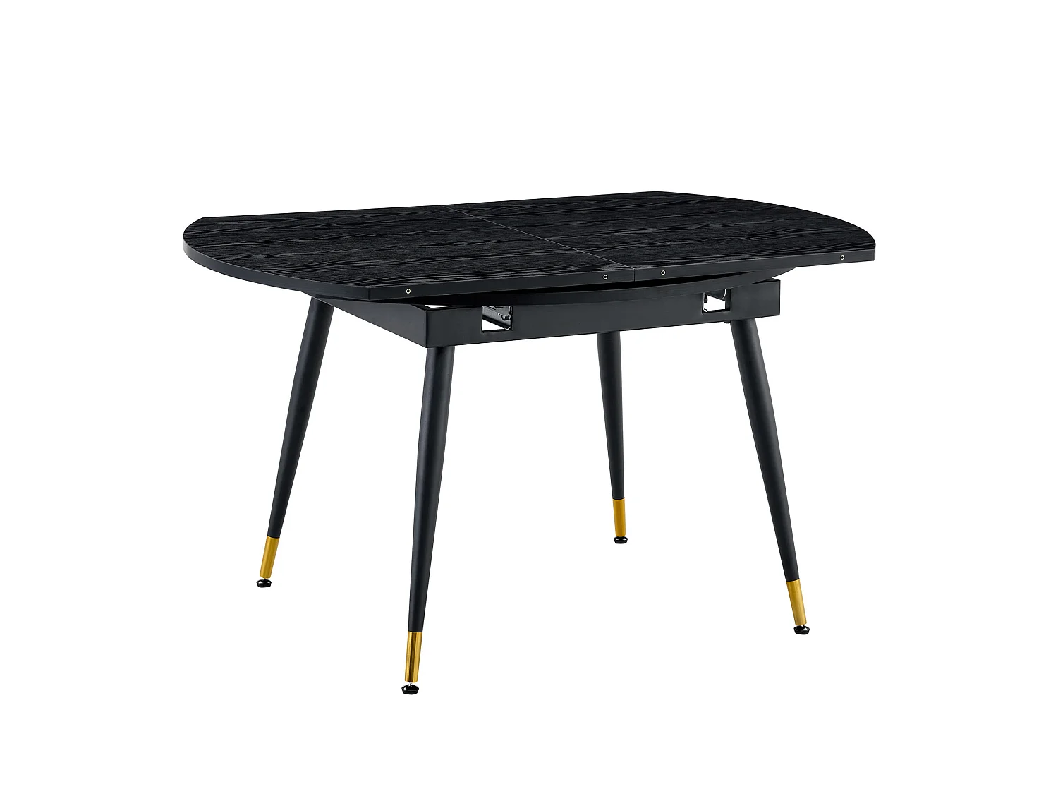 Uitschuifbare eettafel 135 x 85 (135) cm met metalen poten - Zwart