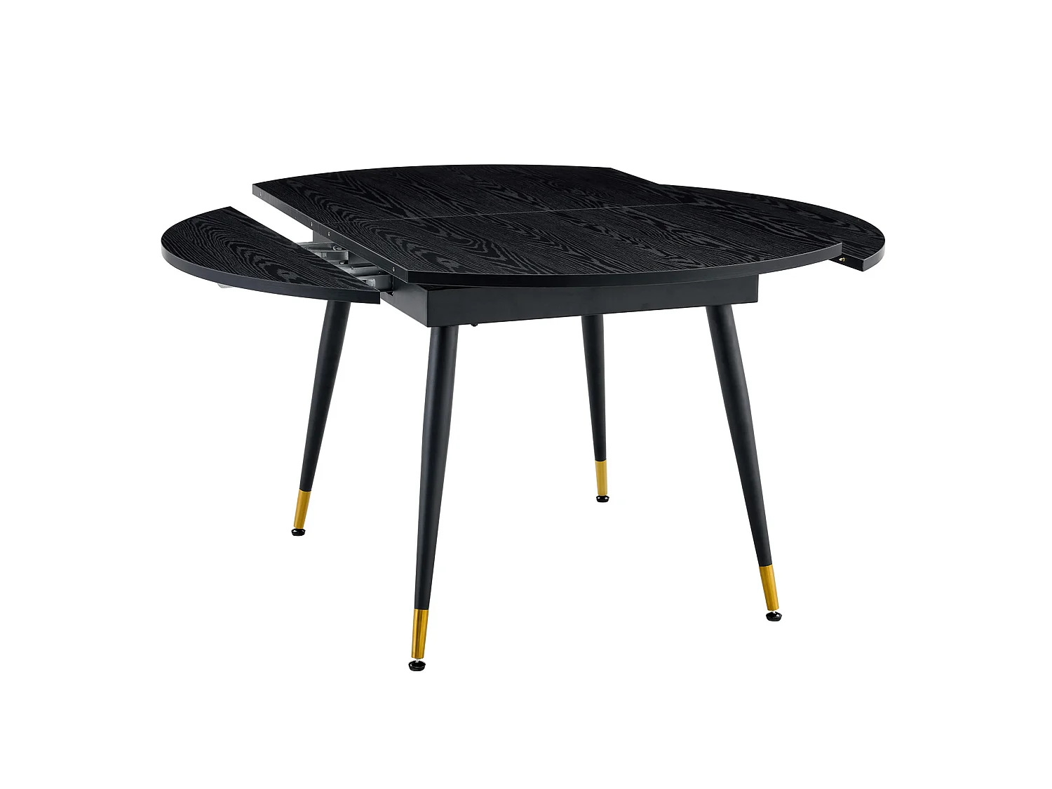 Uitschuifbare eettafel 135 x 85 (135) cm met metalen poten - Zwart