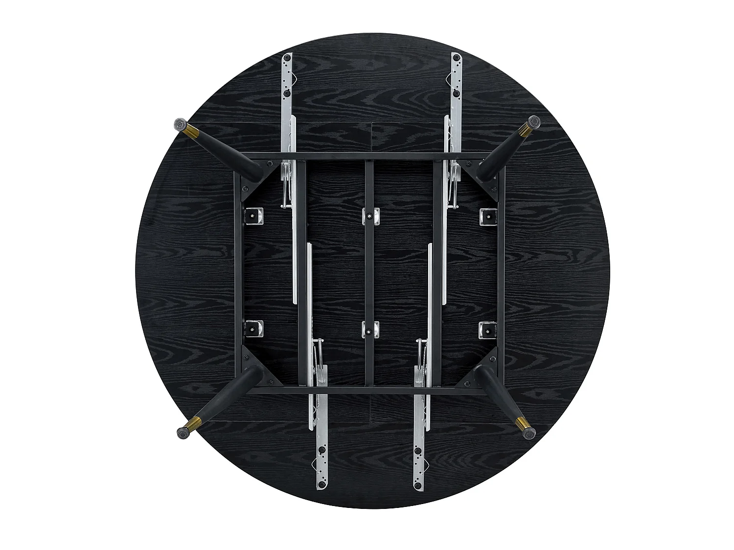 Uitschuifbare eettafel 135 x 85 (135) cm met metalen poten - Zwart