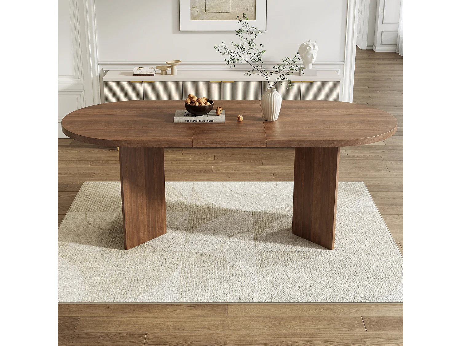 Eettafel 200 x 90 cm voor 6 tot 8 personen - Bruin