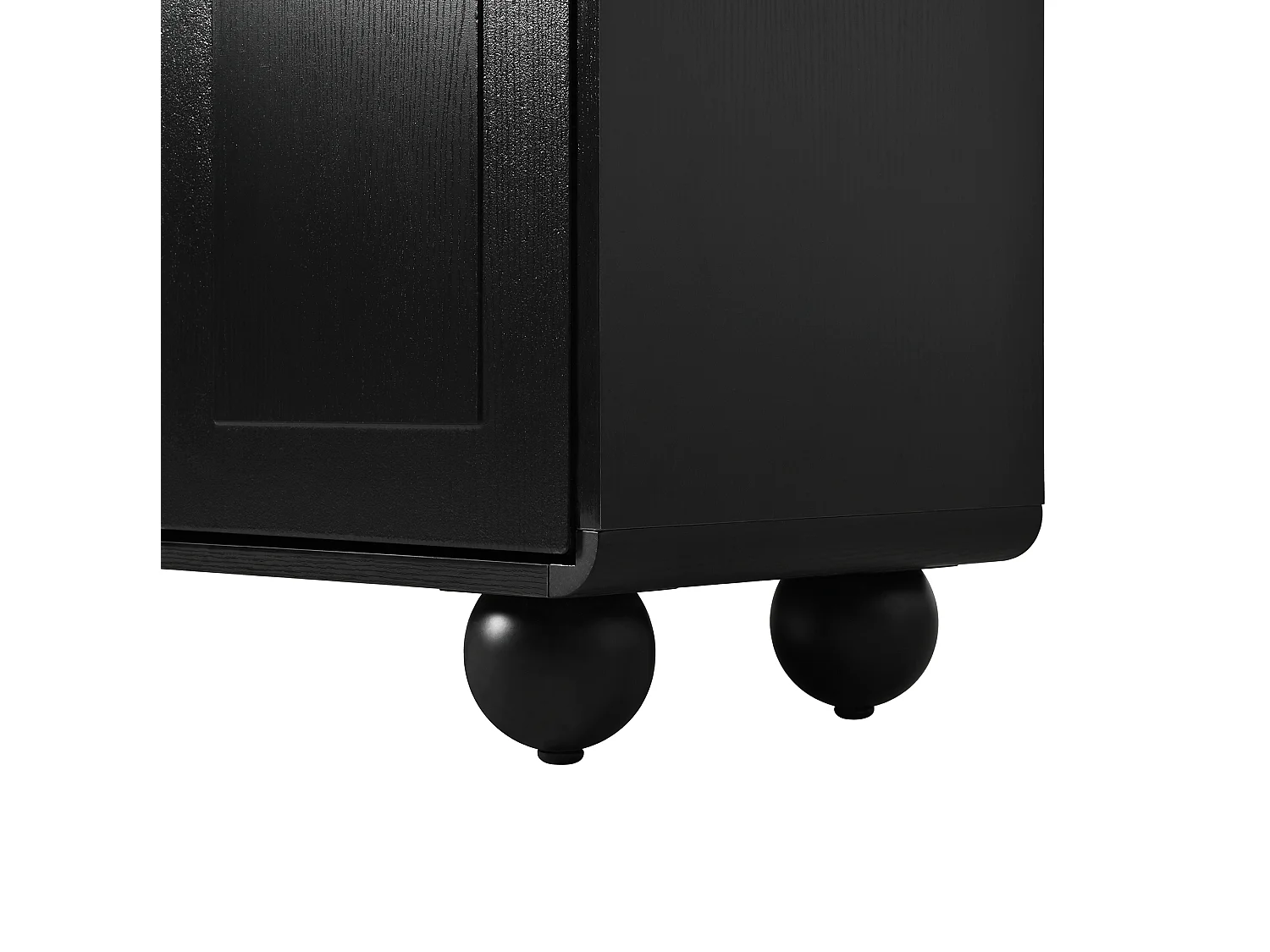 Buffet 140 x 38 x 89 cm avec 2 tiroirs et 4 portes - Lignes courbes - Noir