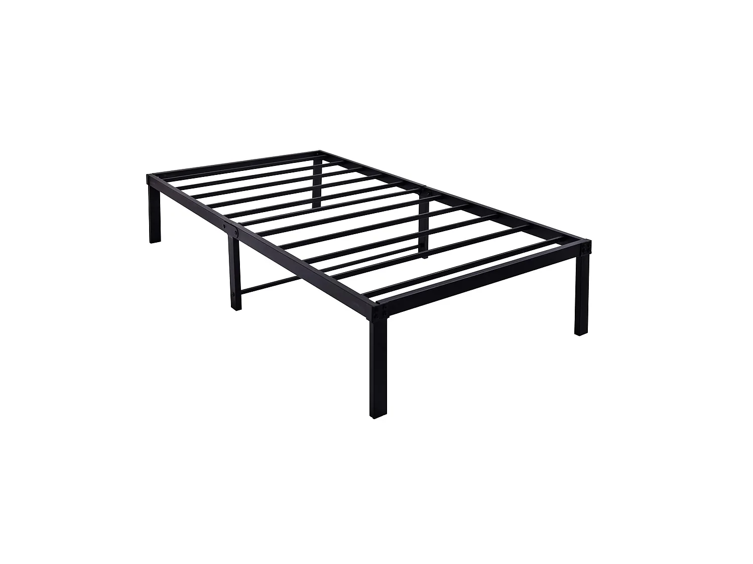 Cama infantil de 90x200 cm de metal sin cabecero - Negra