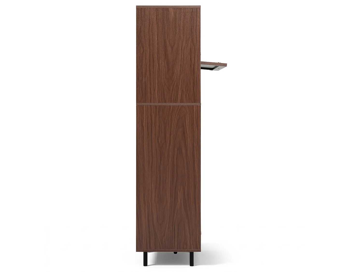 Hoog dressoir 80x40x163 cm met 5 deuren en metalen poten - Bruin