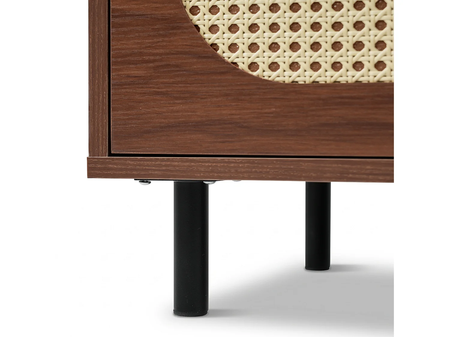 Hoog dressoir 80x40x163 cm met 5 deuren en metalen poten - Bruin