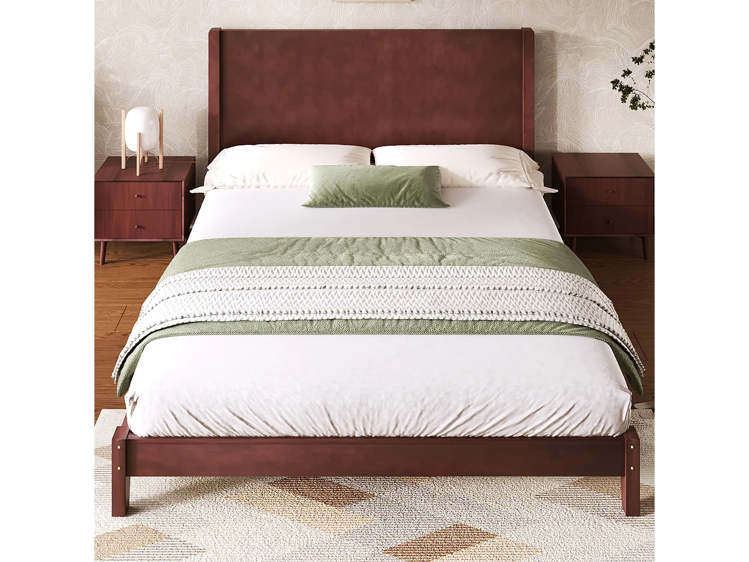 Volwassenenbed 160x200 cm met hoofdbord - MDF-hout - Bruin