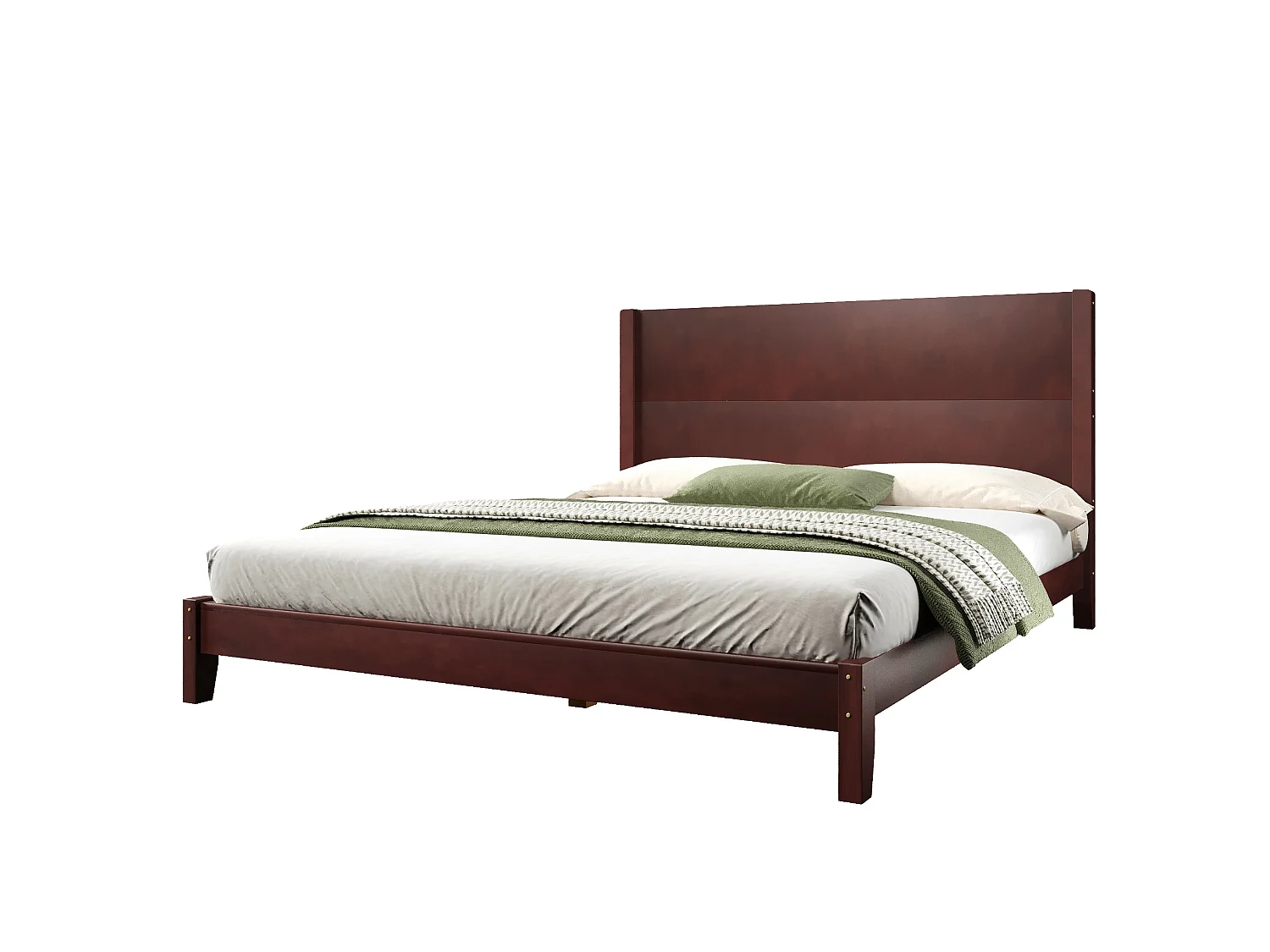 Volwassenenbed 160x200 cm met hoofdbord - MDF-hout - Bruin