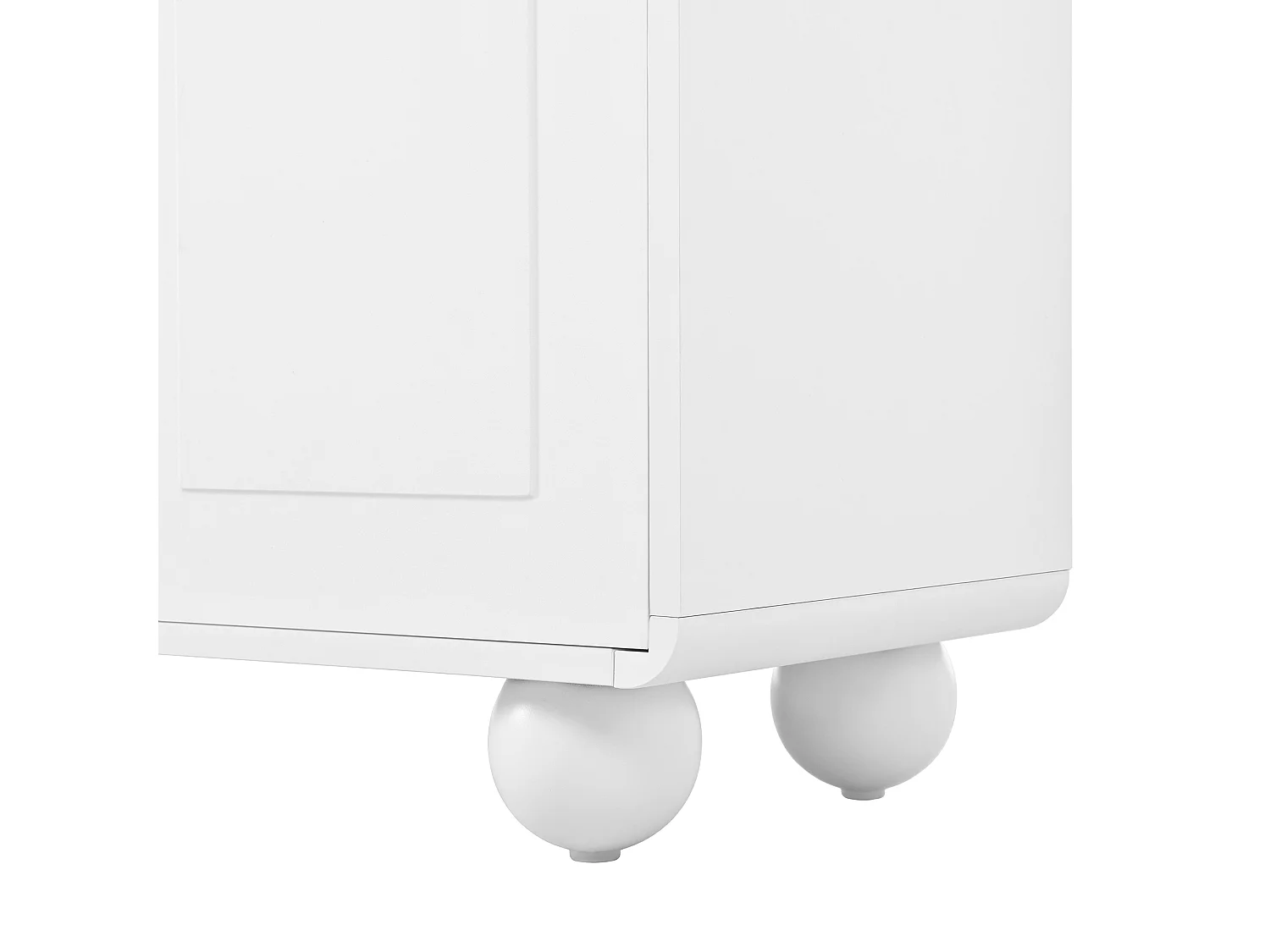 Buffet 140 x 38 x 89 cm avec 2 tiroirs et 4 portes - Lignes courbes - Blanc