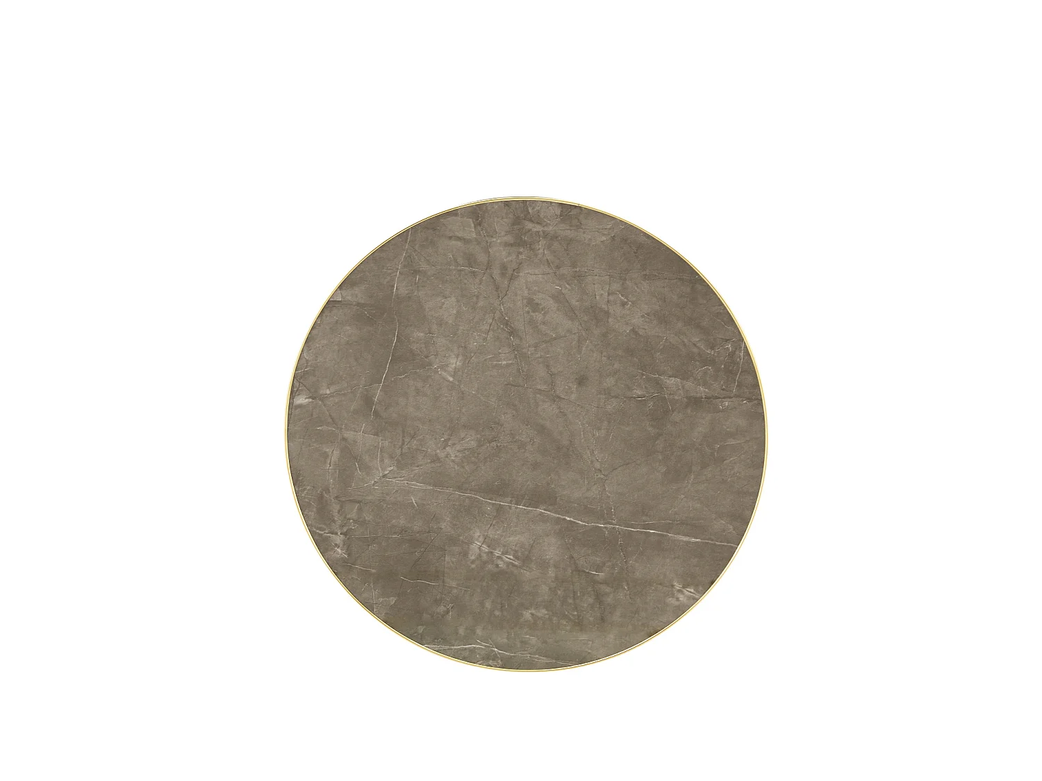 Table d’appoint ronde 60 cm effet marbre gris - Pied en métal noir