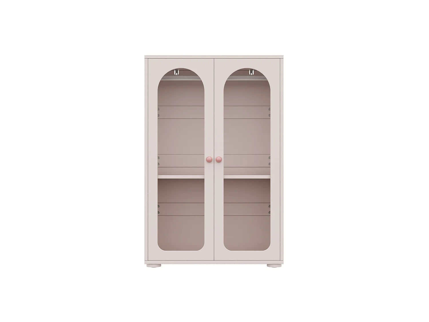 Armoire enfant rose avec 2 portes en acrylique et tringle - MDF
